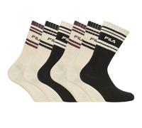 FILA - Calcetines deportivos para hombre (6 unidades), Beige/Negro/Burdeos/Caqui, 39-42