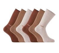 FILA Calcetines deportivos para mujer - Juego de 6 - Calcetines altos para mujer, tenis, Marrón/Camel/Beige, 39-42