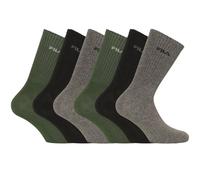 FILA - Calcetines deportivos para hombre (6 unidades), Caqui/Beige/Negro, 39-42