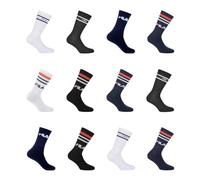 FILA Calcetines Hombre y Mujer 43-46, Algodón Pack de 12, Color aleatorio
