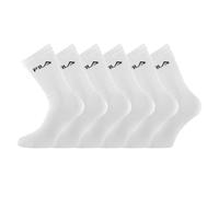 FILA Calcetines para hombre de algodón regenerado - Juego de 6 - Calcetines altos para hombre, tenis, blanco, 35-38