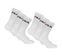 FILA Calcetines Unisex 6 Pares Tenis Crew Froté Sport Negro Blanco Gris