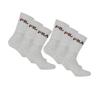 FILA Calcetines Unisex 6 Pares Tenis Crew Froté Sport Negro Blanco Gris