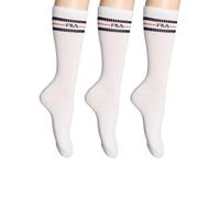 Fila Calcetines unisex deportivos largos pack 3 pares. Blanco 39-42