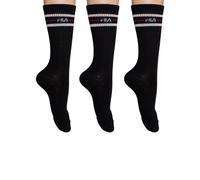 Fila Calcetines unisex deportivos largos pack 3 pares. Negro 35-38