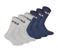 FILA Calcetines Unisex, Pack 6 Par, Tobillo Crew, Frotte, Tenis y Deporte