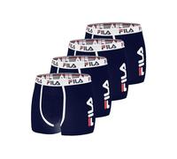 FILA Calzoncillos Hombre Boxer Algodón, Pack de 4, Azul NV (L)