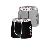 FILA Calzoncillos Hombre Boxer Algodón, Ropa Interior Hombre, Anti-irritación, Cinturón Antideslizante (Lote de 2)