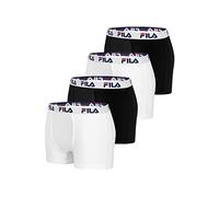 FILA Calzoncillos Hombre Boxer Algodón, Ropa Interior Hombre, Anti-irritación, Transpirable (Lote de 4)
