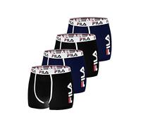 FILA Calzoncillos Hombre Boxer Algodón, Ropa Interior Hombre, Malla Ventilada, Transpirable (Lote de 4)