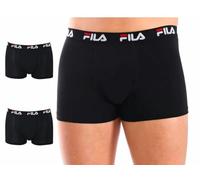 Fila Calzoncillos tipo bóxer de algodón elástico para hombre, de algodón, calzoncillos tipo bóxer para hombre, de 2 o 3 unidades, 2 Piezas Negro, L