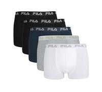 FILA Calzoncillos tipo bóxer para hombre, pack de 5 unidades, con cintura con logotipo, monocolor multicolor L