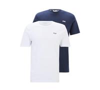 FILA Brod tee/Double Pack Camiseta, Negro y Blanco Brillante, L Hombres
