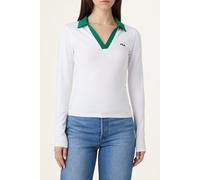FILA Cerrione Slim Johnny Collar Top Bright White Talla: XS | Manga Larga Outlet | Mujer | Blanco