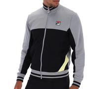 FILA - Chaqueta de chándal para hombre, color gris y negro, Negro , L