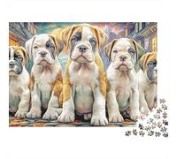 Fila de Cachorros Resistente Rompecabezas 1000 Piezas para Adultos Grupo de Cachorros San Bernardo, Premium Grueso, Vibrante Desafiante Alivio Estrés Juego 70x50cm/1000pzs