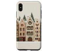 Fila de Casas de Navidad - Estilo de Pan de Jengibre Acuarela Carcasa para iPhone XS MAX