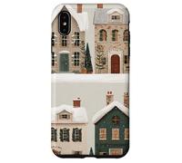Fila de Casas de Navidad - Estilo de Pan de Jengibre Acuarela Carcasa para iPhone XS MAX