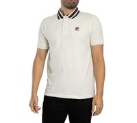 Fila de los hombres Polo básico con cinta Achille Heritage, Blanco