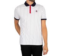 FILA Hombre Polo Clásico De Rayas Vintage, White/Red/Peacoat, XXL