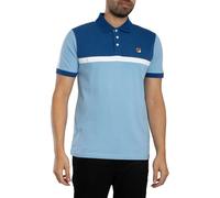Fila de los hombres Polo Mattia con paneles en contraste, Azul