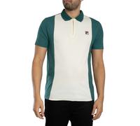 Fila de los hombres Polo Pierro Cut & Sew con cremallera, Blanco