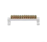 Fila de terminales de tierra, barra colectora de cobre de 10 agujeros para gabinete de distribución con tornillos de alambre, conexión a tierra, conductividad eficiente para paneles eléctricos y