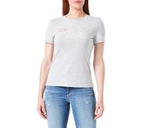 FILA Escudos Camiseta, Gris Claro, L para Mujer