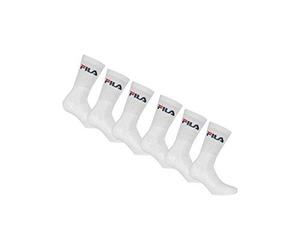 Fila F9505/6 Unisex Calcetines de Tennis en Felpa 6-Pares, Talla 35/38, Blanco