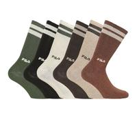 Fila Fi/1/Tenx6/5371 Calcetines, Negro/Caqui/Blanco/Marrón/Camelo/Beige, 43-46 (Pack de 6) Hombre
