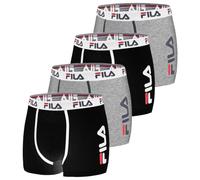 FILA FILA Boxer Fi/1bcx4/Fu5040 - Calzoncillos tipo bóxer retro para hombre (4 unidades), negro / gris, XXL