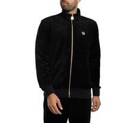 FILA Hombre Chaqueta Deportiva De Terciopelo Nero, Black, XL