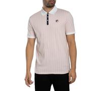 FILA Hombre Polo Clásico De Rayas Vintage, Pale Lilac/White/Navy, XL