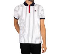 Fila de los hombres Polo clásico de rayas vintage, Blanco