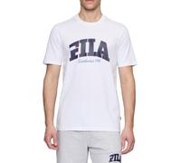 FILA Lanaken Regular Graphic tee Camiseta, Blanco Brillante, M Hombres