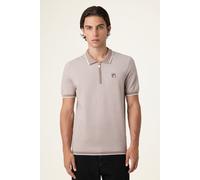 FILA Lucino Regular Knit Polo Shirt Taupe Gray Melange Talla: XL | Polos Outlet | Hombre | Negro