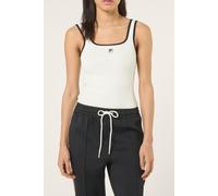 FILA Maiano Slim Logo Rib Tank Top Egret Talla: S | Camisetas de Tirantes Outlet | Mujer