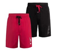 Fila Men's 2-Pack Pajama Night Sleep Short, Red and Black, 5X-Large