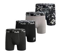 Fila Men's 4-Pack 95% Cotton, 5% Spandex Briefs, Black, X-Large