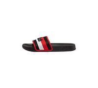 FILA MORRO BAY STRIPES slipper, Chanclas Hombre, Negro/Rojo (Black/Red), 44 EU