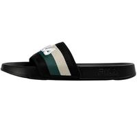 FILA Morro Bay Stripes Slipper Slide Sandal, Black-Posy Green, 44 EU, Black Posy Green, 44 EU