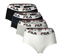 Fila Mujer Hipster - 4er Paquete Slip, Logo-Bund, Algodón Stretch, Monocromo