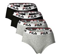 Fila Mujer Hipster - 4er Paquete Slip, Logo-Bund, Algodón Stretch, Monocromo