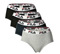 Fila Mujer Hipster - 4er Paquete Slip, Logo-Bund, Algodón Stretch, Monocromo