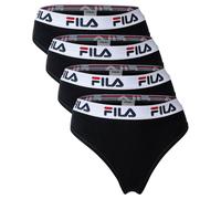 Fila Mujer Tanga, 4er Paquete - Logo-Bund,Algodón Stretch,Monocromo