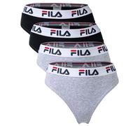 Fila Mujer Tanga, 4er Paquete - Logo-Bund,Algodón Stretch,Monocromo