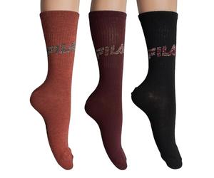 FILA Pack-3 Calcetines Largos de Algodón F3268 para Mujer