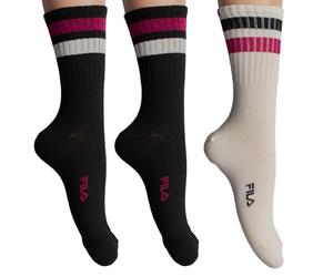 FILA Pack-3 Calcetines Largos de Algodón F3609 para Hombre y Mujer