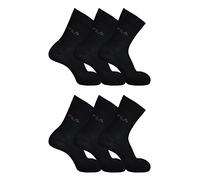 FILA Pack 6er Unisex Calcetines, Deporte Medias Mujer o Hombre con Suela de Rizo (6 Pares) - negro (200), 35-38-6 Pares