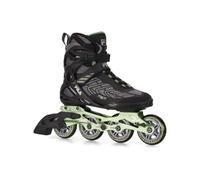 FILA Patines en línea Legacy PRO 80, ruedas Fila de 80 mm, 82A para interior/exterior, rodamientos ABEC-5, cómodos patines unisex con tecnología Air Flow Ventilated, negro/verde invierno, 9